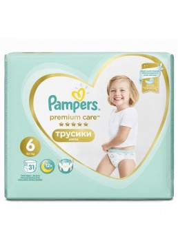 Підгузки-трусики дитячі Pampers Premium Care, розмір 6 (15+ кг), 31 шт